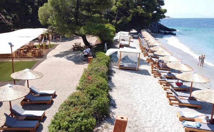 Ftelia Beach Bar in Skopelos Greece